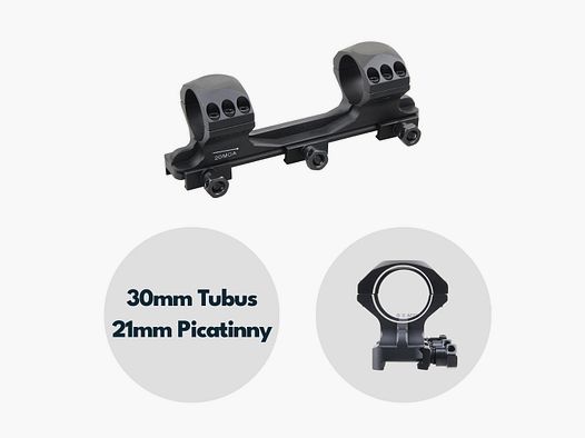 Vector Optics XASR-3011 X-Accu Montaggio per tubo da 30mm, 21mm Picatinny, inclinazione 20MOA, h= 32mm