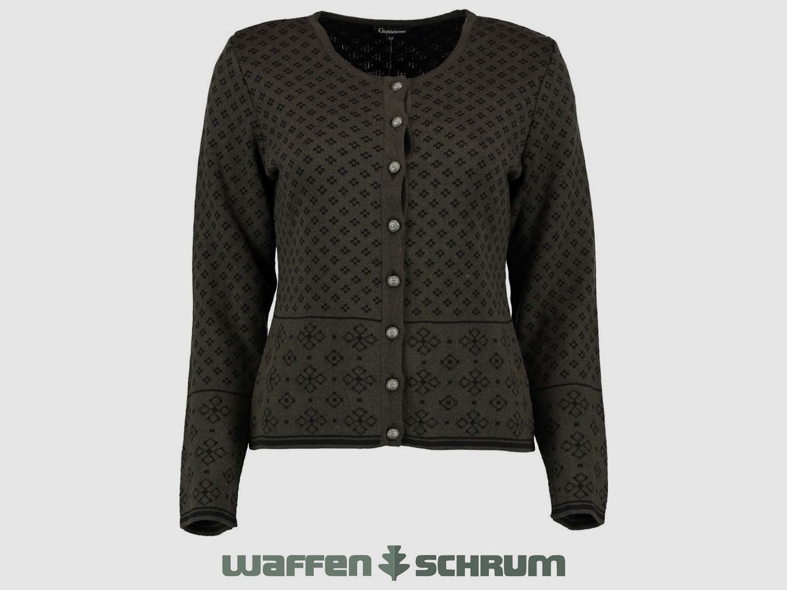 Gipfelstürmer Strickjacke Rundhals Dunkelgrün