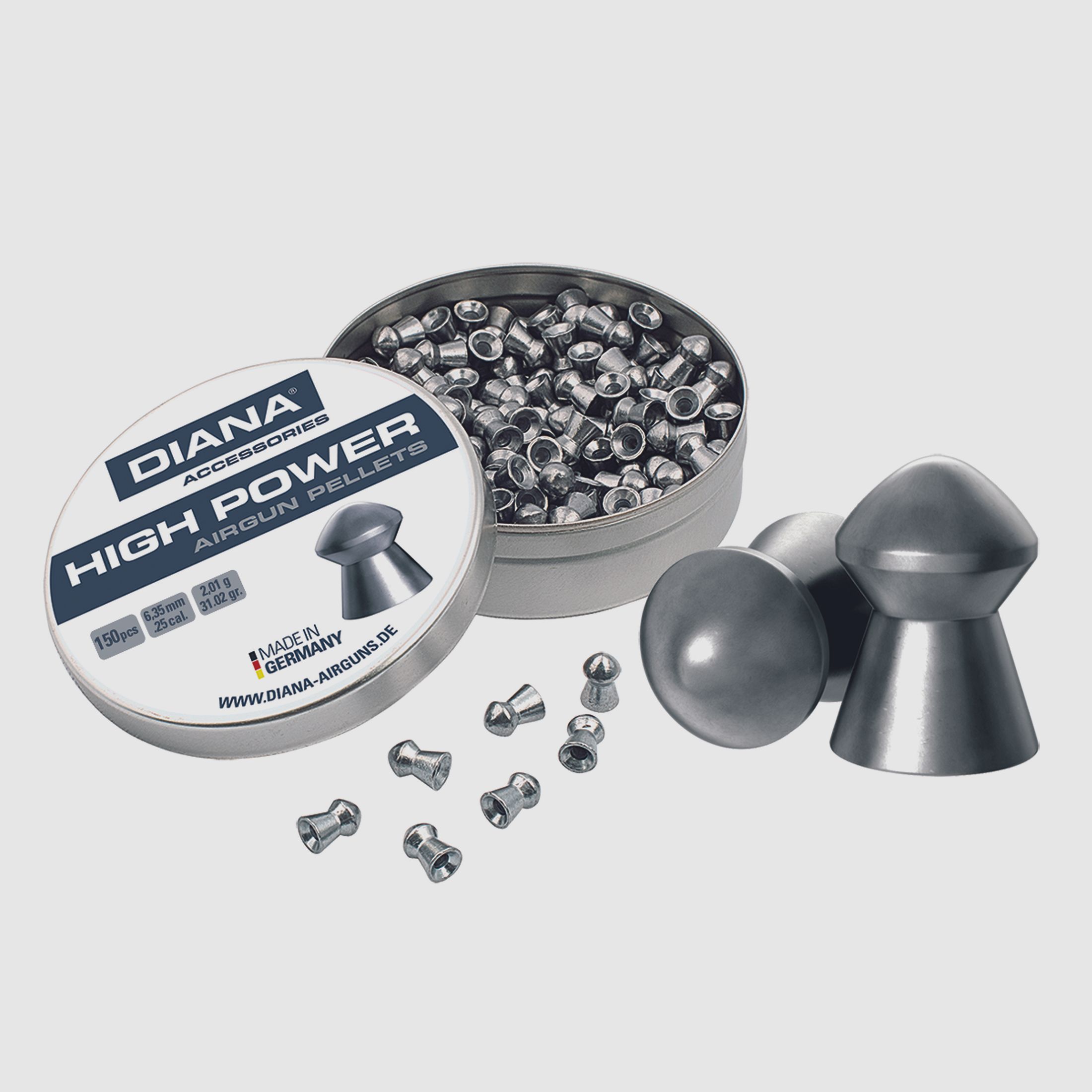 DIANA round head diabolo smooth 6.35mm 150 pieces