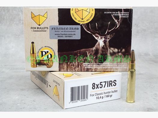 FOX Bullets Classic Hunter 8x57IRS 160gr. 10,4g 20 pièces Prix dégressifs