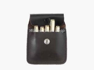 Fritzmann Patronenetui aus Vollrindleder für 6 Kugelpatronen mit Druckknopf