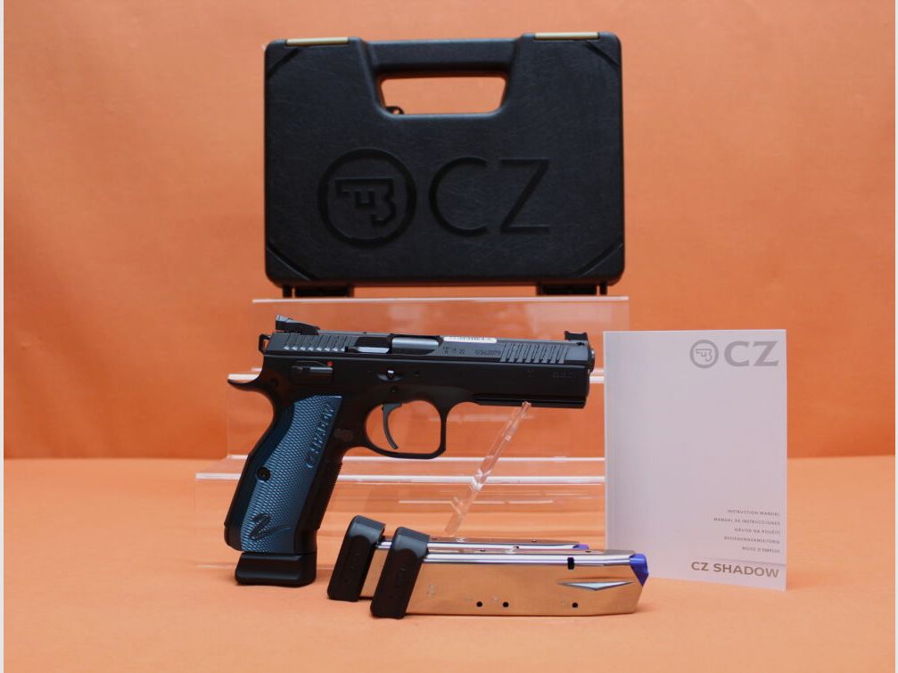 CZUB Ha.Pistole 9mmLuger CZUB SHADOW2 Black Poly SA-Abzug/Fiber-Leuchtkorn/3 Magazine (9mmPara/9x19)CZ75