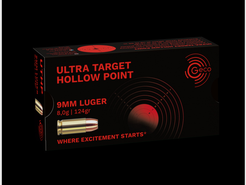 GECO 9 mm Luger Ultra Target Hollow Point 8,0g/124gr. 50 Patronen