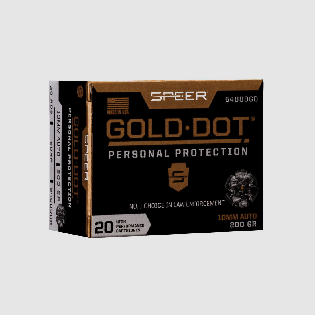 Speer Gold Dot Persoonlijke Bescherming 10mm ACP 200GR GDHP 20 patronen