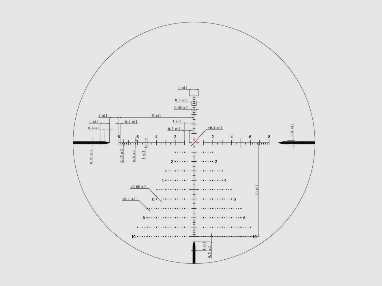 Keck KECK Optics RS Precision 6-24x50 FFP, IR-G2A Reticle, afbeelding 5 van 5