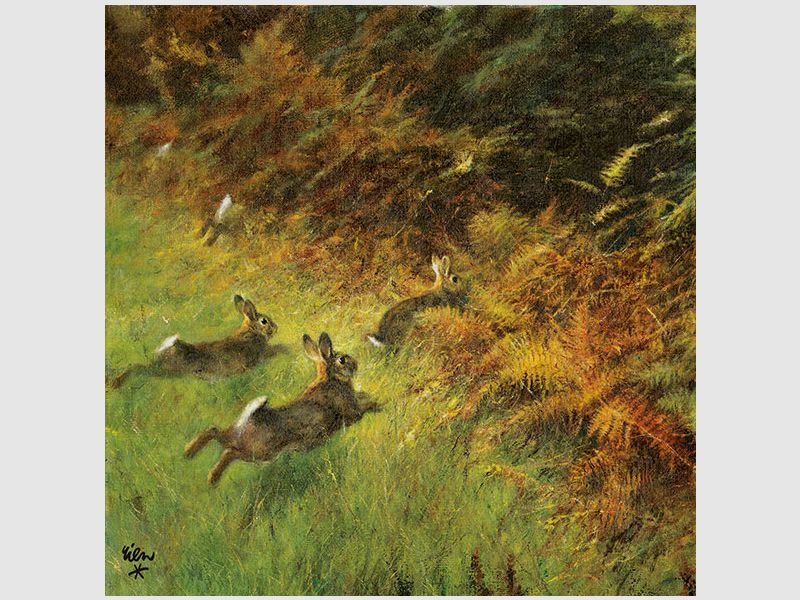 Serviette Hase laufend -