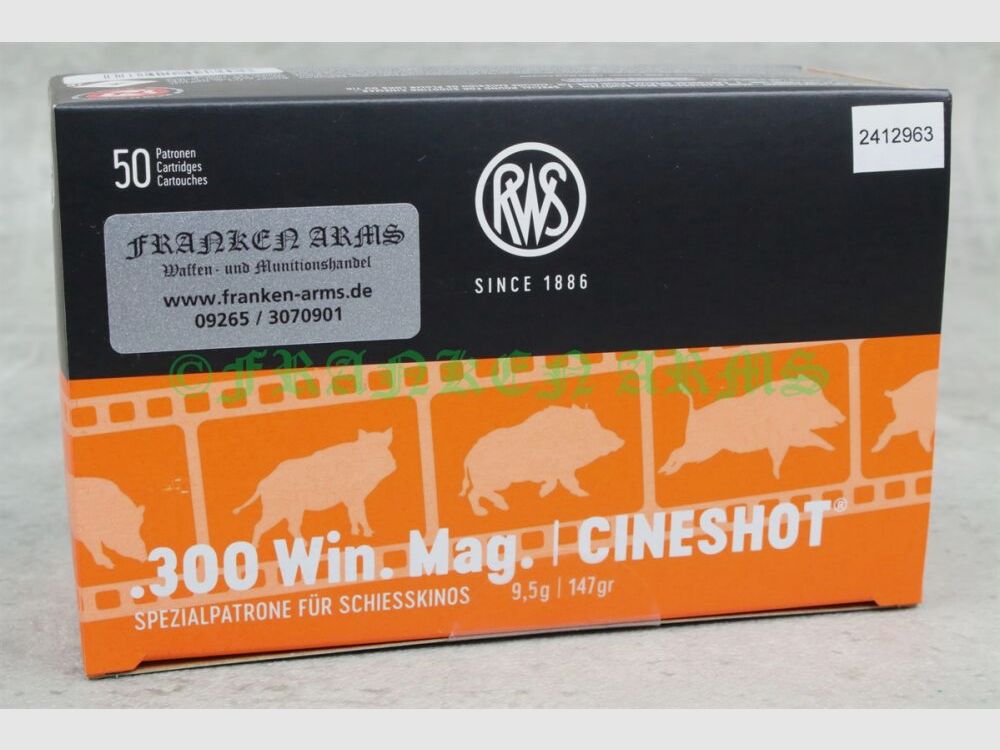 RWS Cineshot .300 Win. Mag. 147gr. 9,5g 50 piezas precio por cantidad