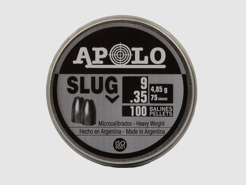 Hohlspitz Diabolos Apolo Slug Kaliber 9 mm 4,85 g 75 gr glatt 100 StĂĽck