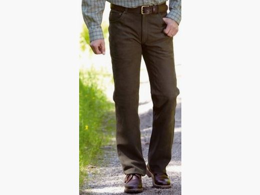 Leder Nubuk Five-Pocket - Kurzgrößen