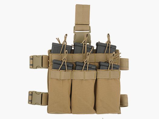 M4/AR-15 Six-Mag Stacker Drop Leg Panel - Coyote [8FIELDS]