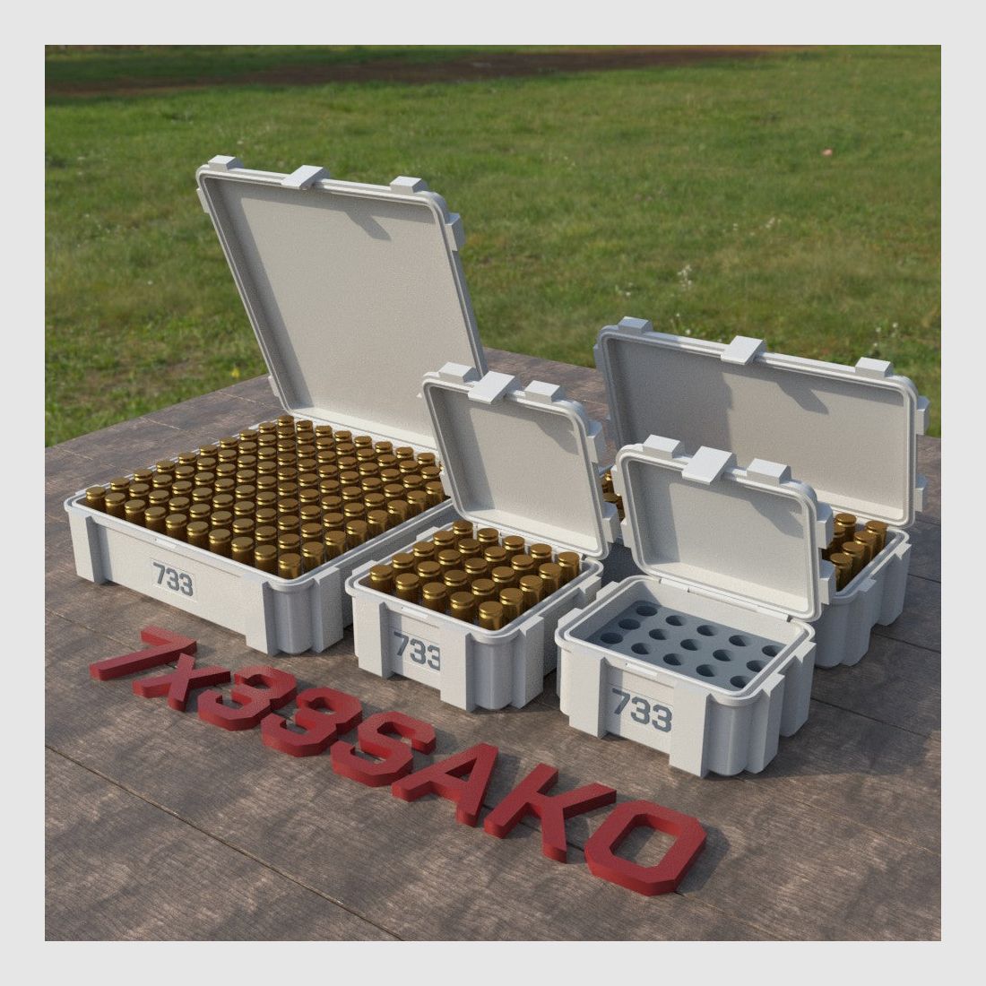 Filamelt Munitionsbox / 7x33mm Sako / ‘Klappdeckel’ / Patronenbox, Ammo Box