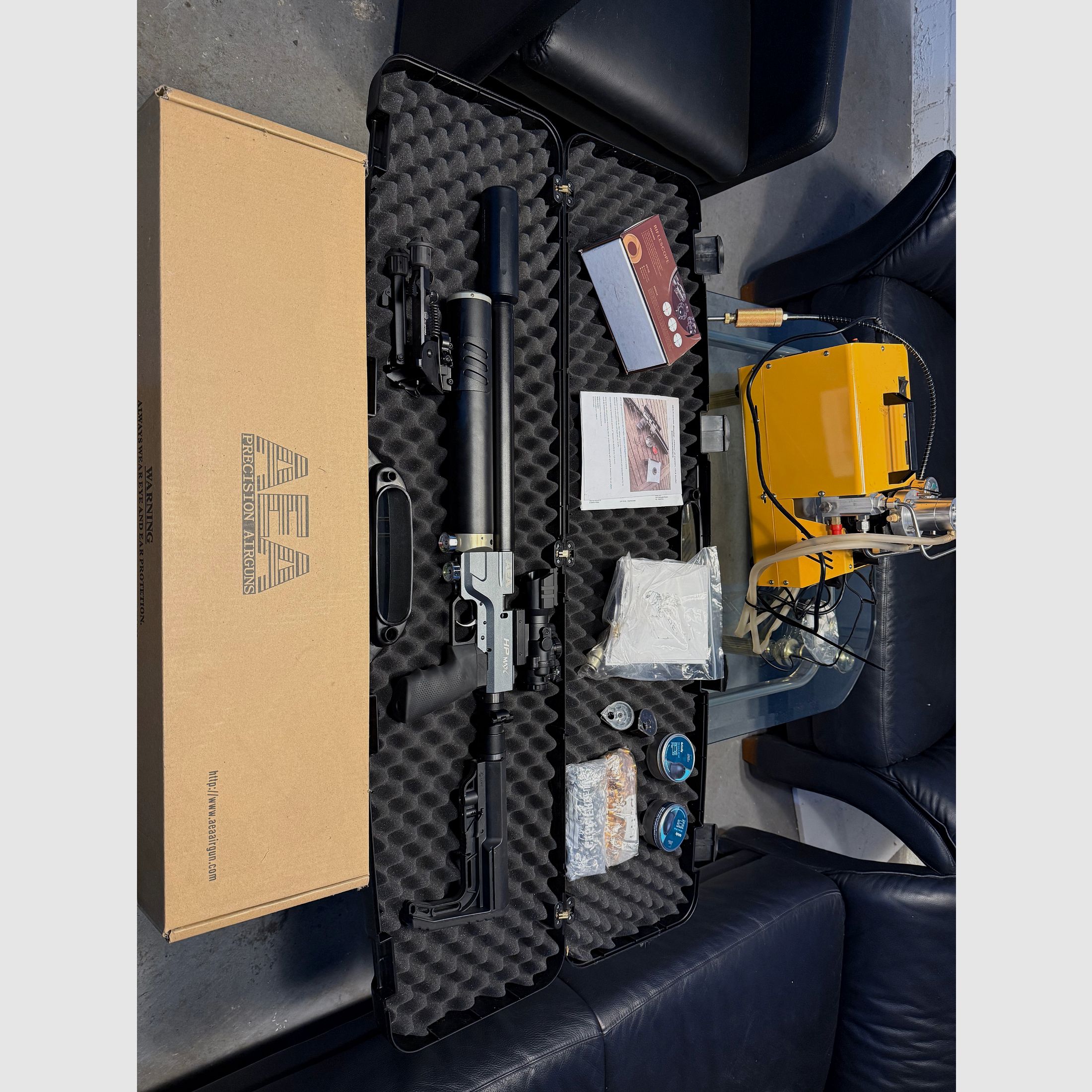 AEA HP Max PCP-luchtgeweer met ZF OVP luchtcompressor enz.