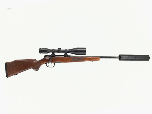 Steyr Modell L 5,6×57 mit Kahles Helia 7×56 und SD Hausken JD 224XTRM Schalldämpfer