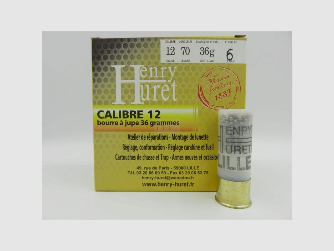 Patrone Henry Huret Kal. 12 BJ 36 g Pl 6d Box mit 25, Bild 1 von 2