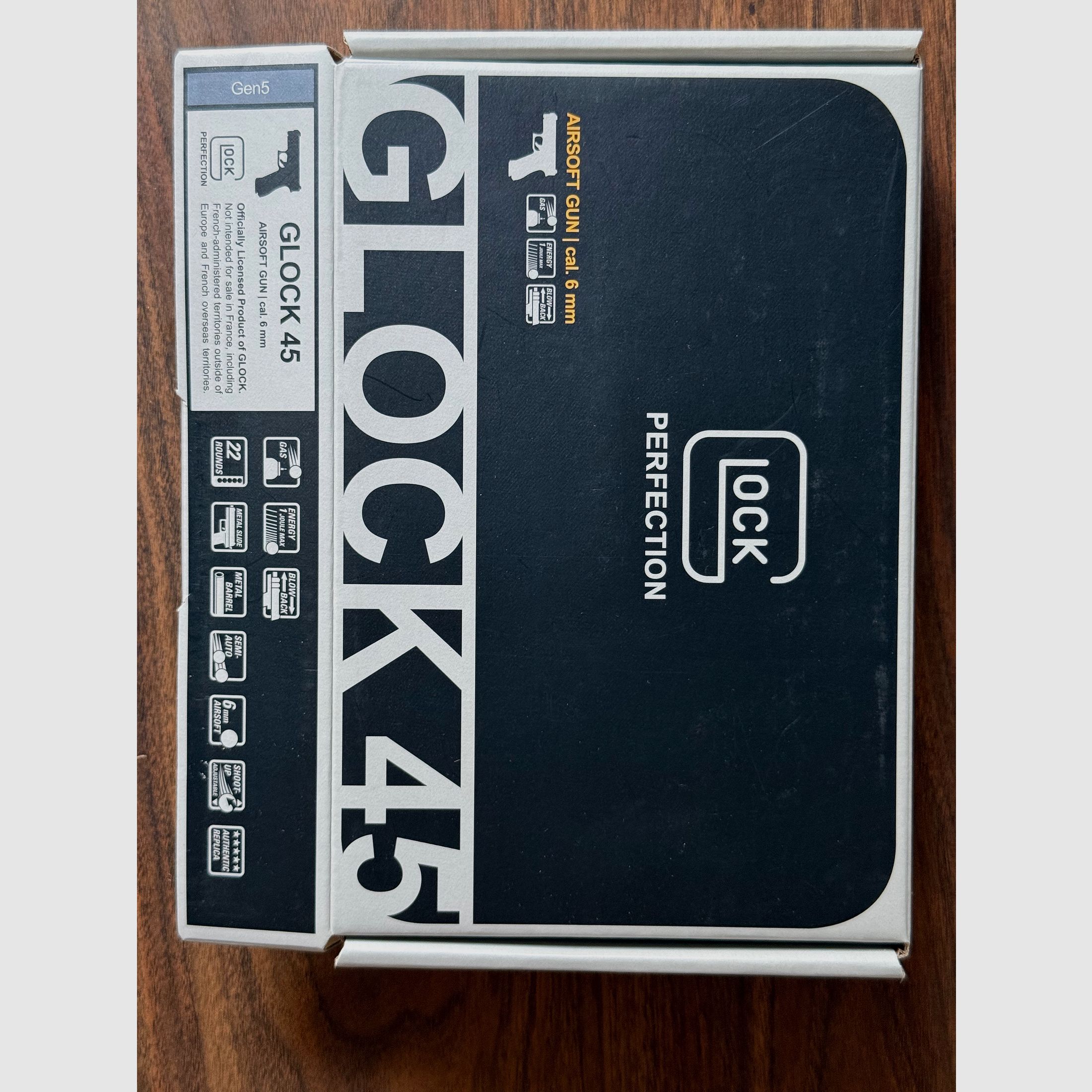 Glock 45 Gen5 GBB Airsoft-Set (Kal. 6 mm BB) – Komplettpaket