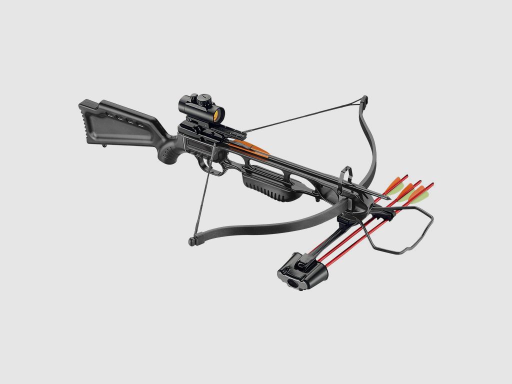 Recurve Armbrust Jaguar I Black schwarz inkl. Red Dot Visier und ZubehĂ¶r 175 lbs (P18)
