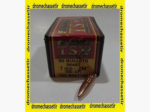boite de 50 ogives Barnes cal 0.284 150 grains TSX FB 28447