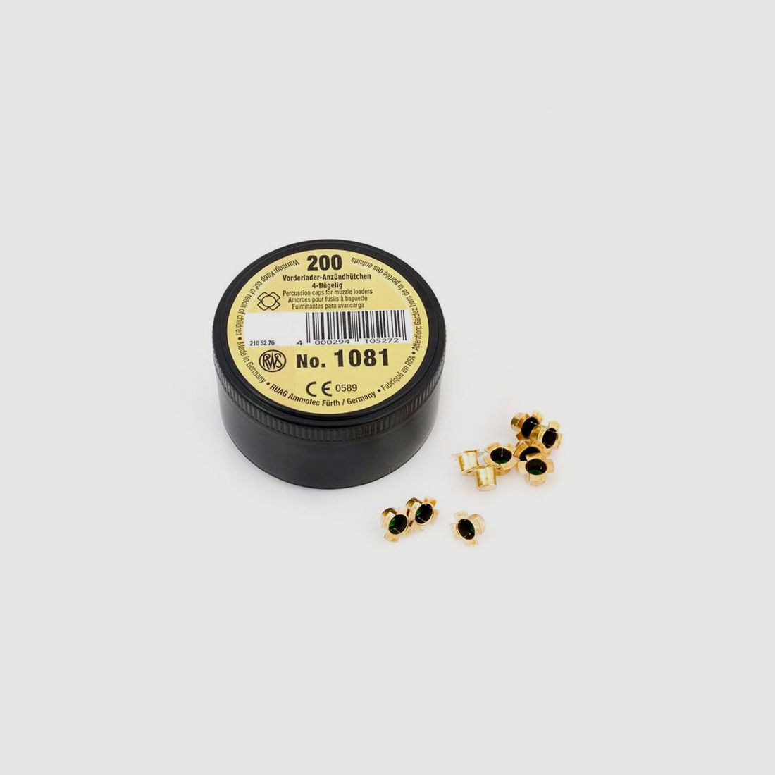 RWS – ZÜNDHÜTCHEN FÜR VORDERLADER 1081 4 FLÜGEL (VERP. 200 STK)