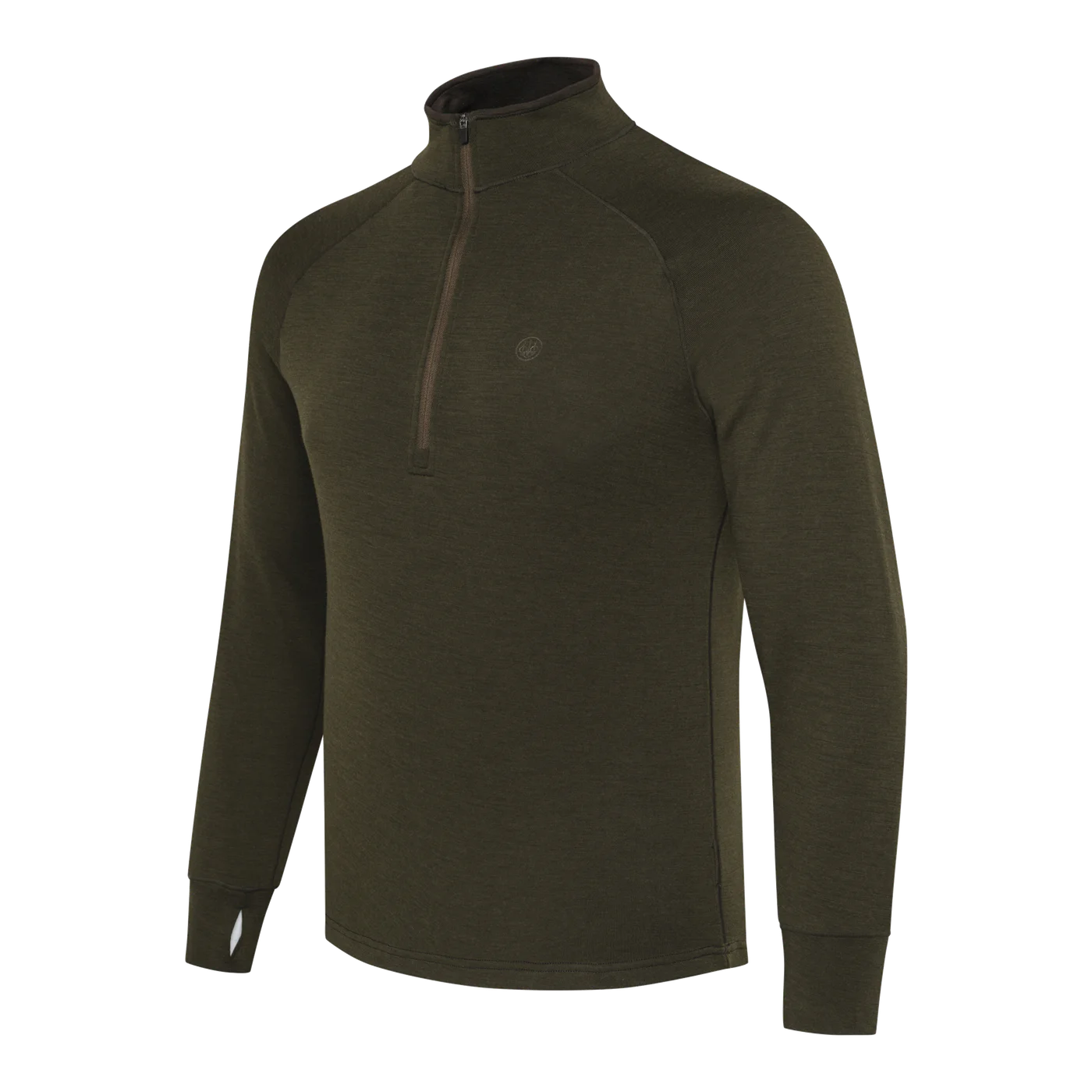 Glider Merino maglia termica mezza zip verde palude