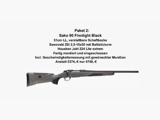 Sako 90 Finnlight Black, Swarovski, Hausken