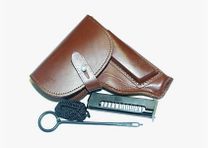Holster Makarov bag leather, with magazine, cleaning rod and fang cord