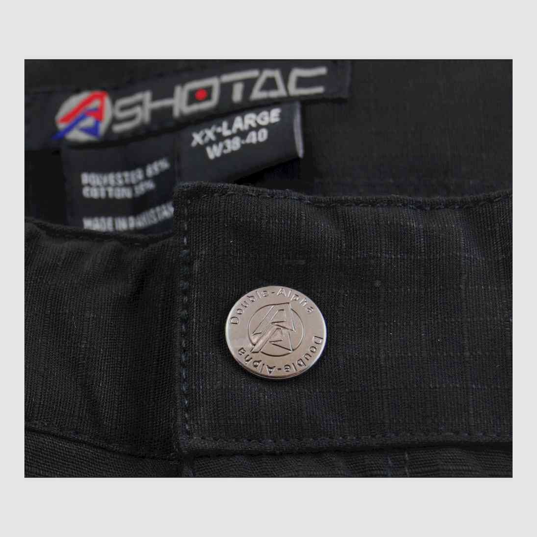 Pantalones de tiro Shotac, color: negro, tamaño: grande – W34″-36″ L34″, imagen 2 de 3
