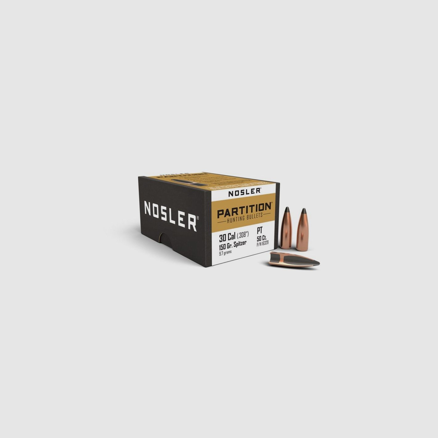 NOSLER GESCHOSSE .308" 150GR PARTITION SPITZER 50ST., Bild 2 von 2
