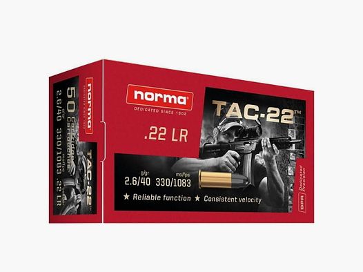Amunicja Norma LFB Tac-22 2,6g 40gr 22lr