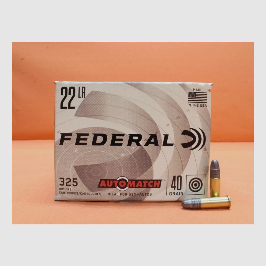 Federal Patrone .22lr Federal 40grs LRN (AM22) VE 325 Patronen (HV: 1200fps) Automatch/ 2,6g Blei-Rundkopf