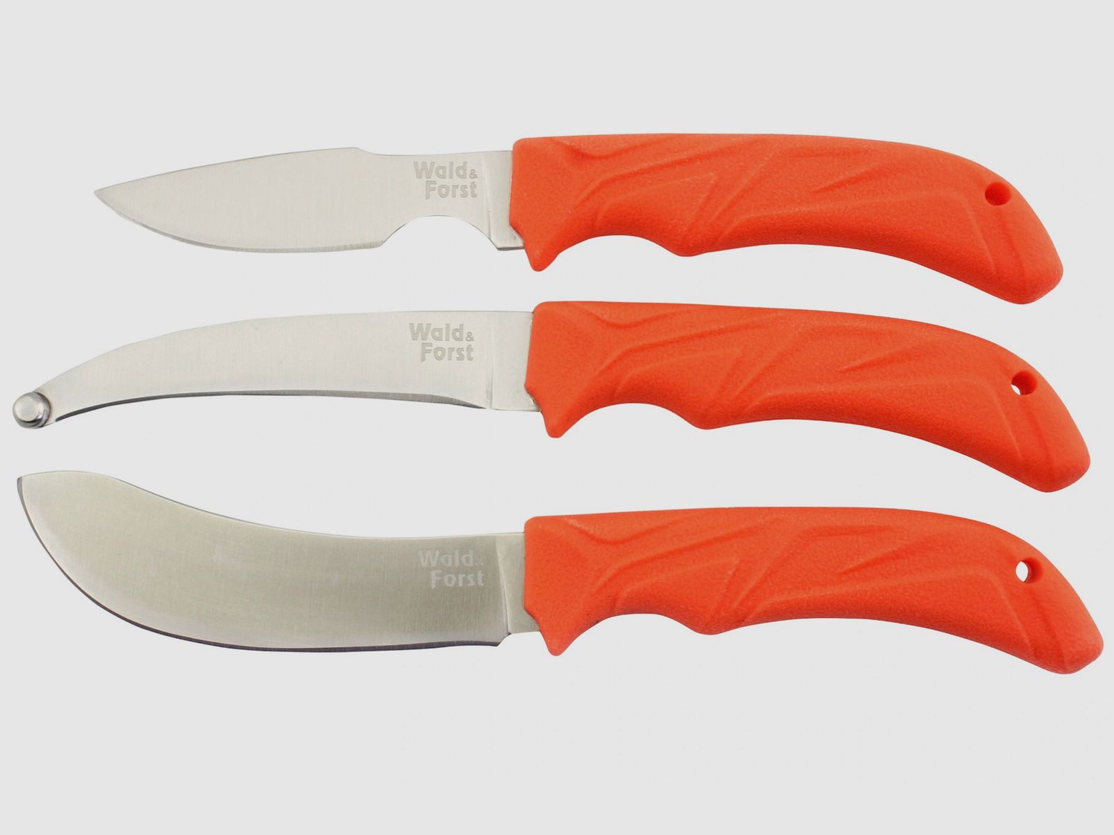 Wald & Forst 192892 Zerwirkset Kunststoffgriff 3 teilig orange mit Aufbewahrungstasche