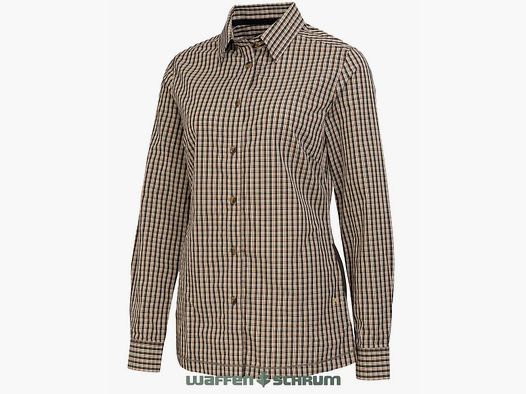 Books blouse easy care comfort fit olive checked