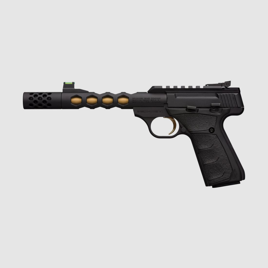 PISTOOL BROWNING BUCK MARK VISION BLACK GOLD HEX UFX KAL.22LR GEBEUGD - CATEGORIE B, afbeelding 2 van 5