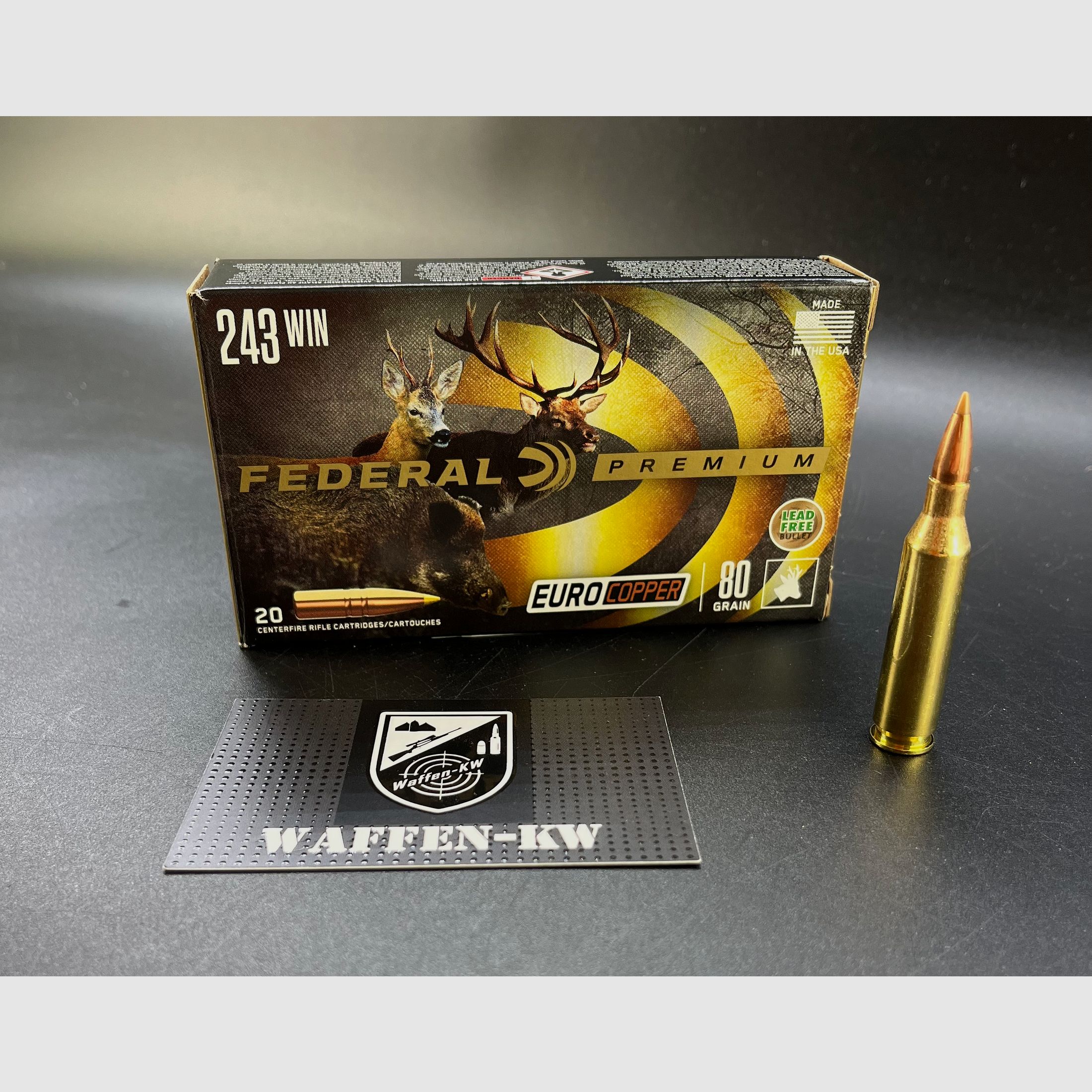 Federal Premium .243 Win Euro Copper bleifrei 5,5g 85grs. 20 Stück