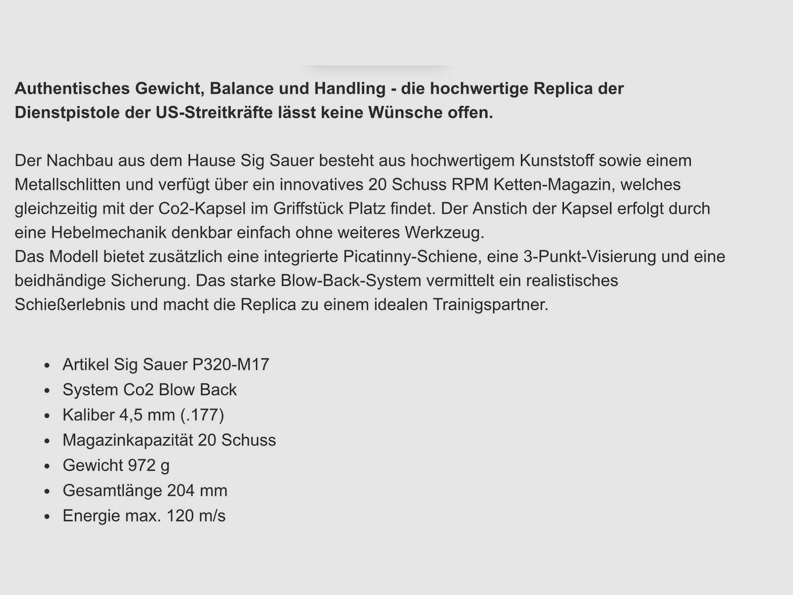 SIG Sauer P320-M 17 4,5 mm Coyote Tan pistola de aire de 20 disparos