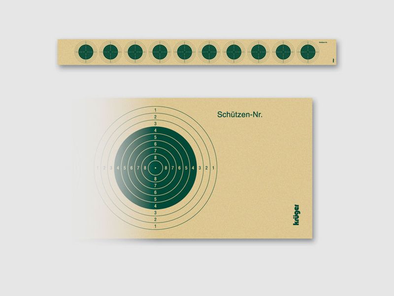 Krüger-Schießscheiben LG-Bänder schmal grün m.Nr. Schießscheiben