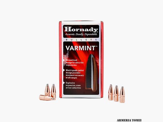 PALLE DA RICARICA – HORNADY – 22 Cal .224 60 gr SP VARMINT (100 PZ)