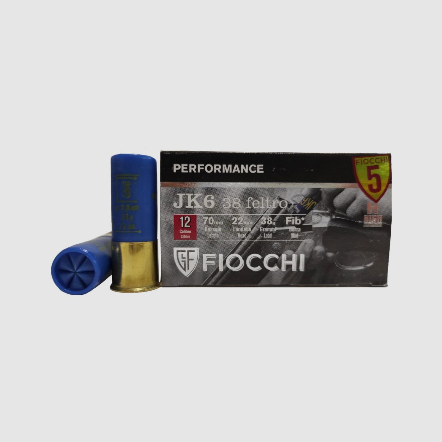Cartuchos Fiocchi JK6 cal. 12/70 38 g plomo 5 fieltro 10 uds