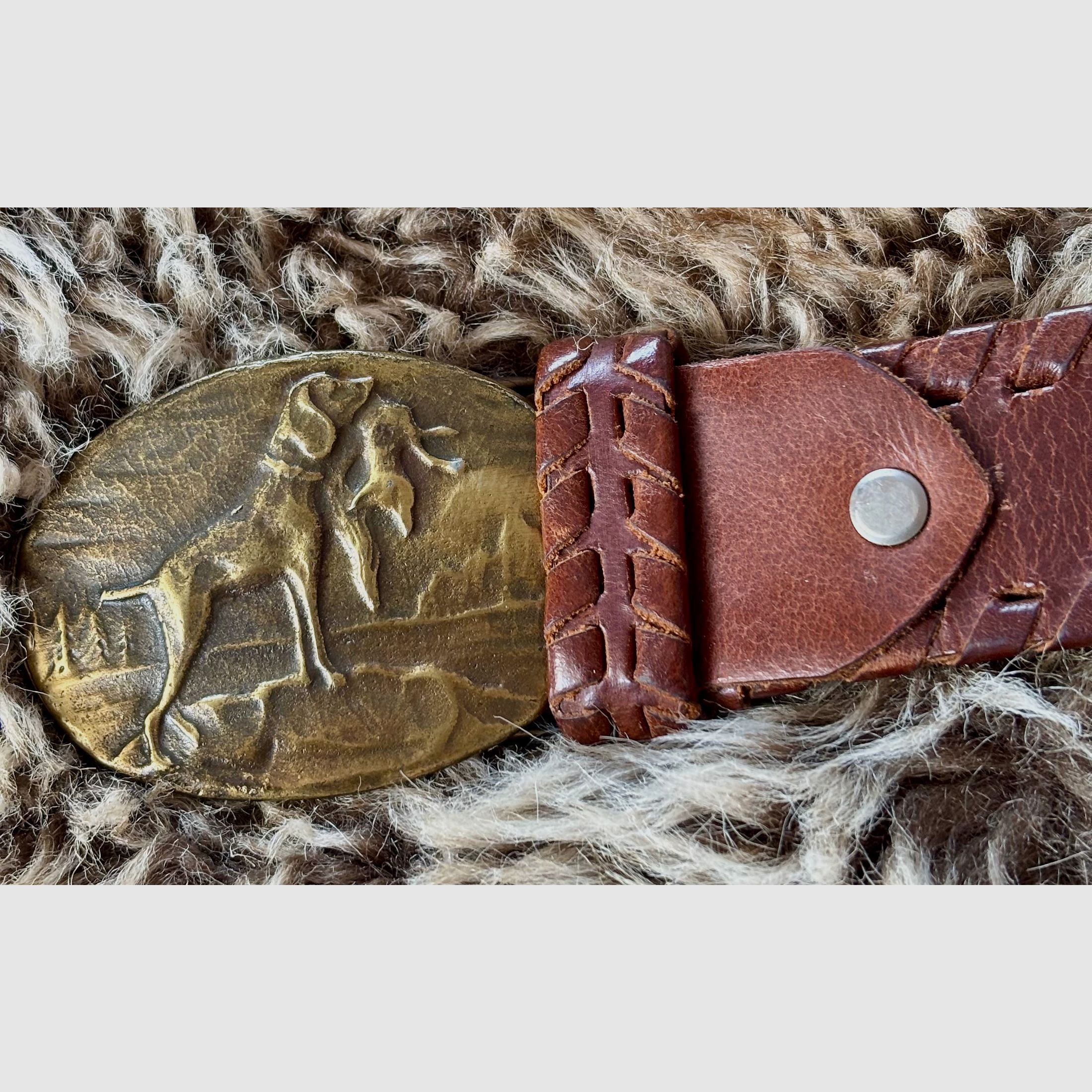 Traditional hunting genuine leather belt 100 cm long 4 cm wide men & women