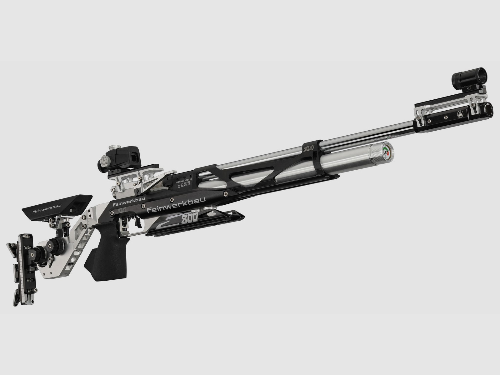 Feinwerkbau 800X Alu Silb/Schw Schaftkappe X-line