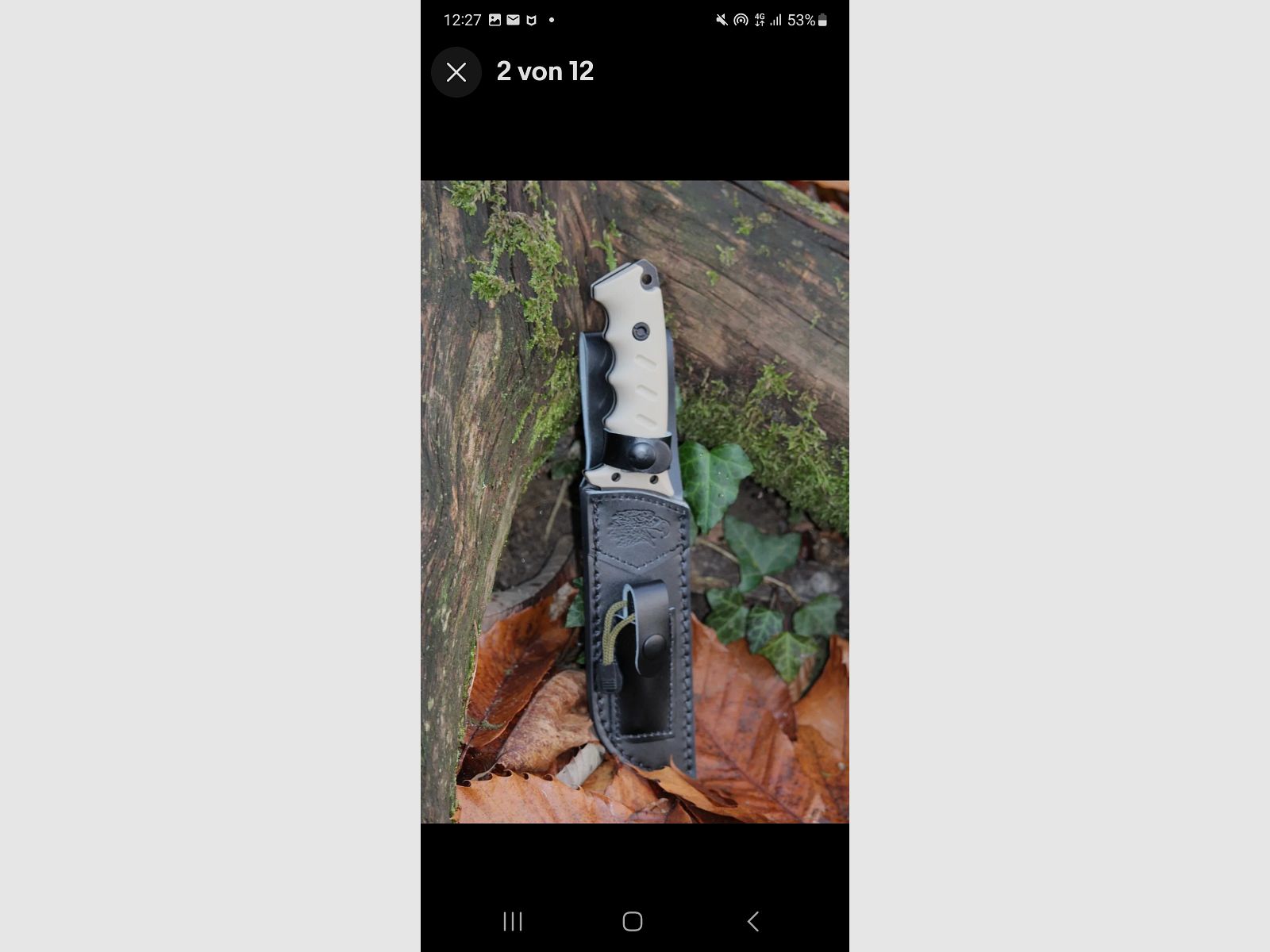 Coltello da esterno di alta qualità full tang incluso fodero in pelle e acciarino 28 cm