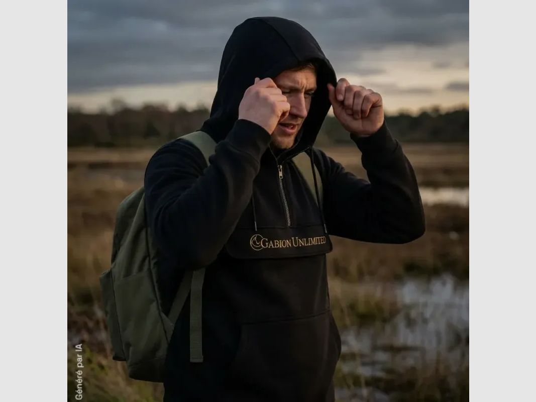Sweat Gabion Unlimited Baie zwart half-zip hoodie, afbeelding 5 van 7