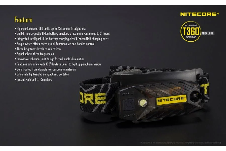 Nitecore T360 Headlamp 45 Lumens (LAT/NITECORE T360), image 40 of 40