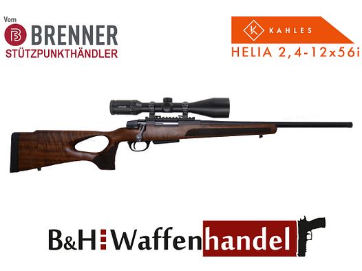 Neu: Brenner Komplettpaket BR20 Lochschaft mit Kahles Helia 2.4-12x56i fertig montiert Jagd Büchse Komplettset (BestNr.: BR20LSP11)