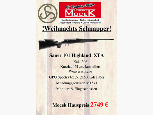 Sauer 101 Highland XTA, mit GPO Spectra 6x 2-12x50