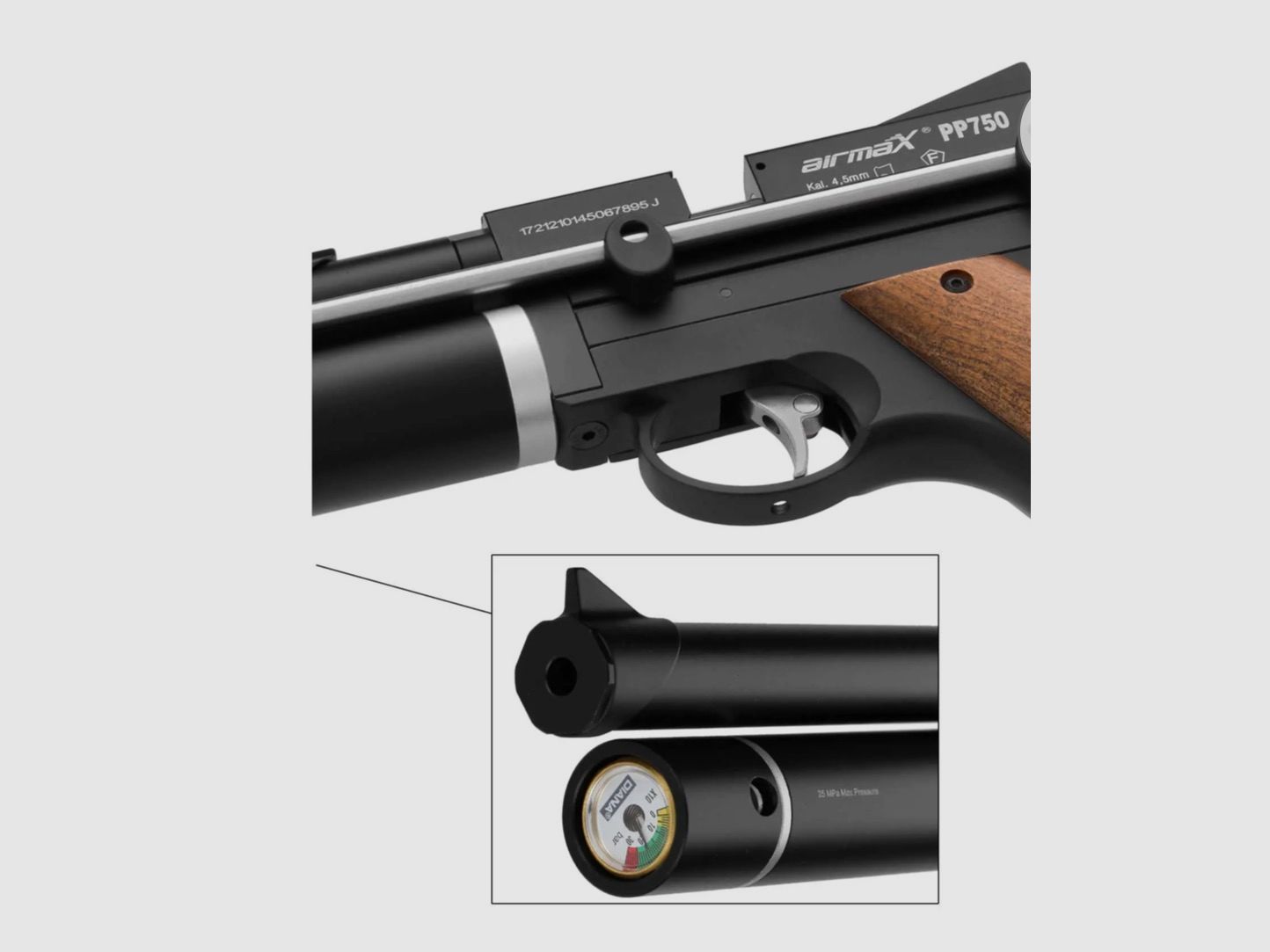 AirmaXPP750 LP compressed air pistol caliber 4.5 mm diabolo (P18)