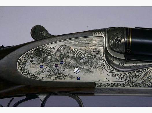 Ziegenhahn & Sohn, cerradura lateral, rifle doble de gran caza Big Five