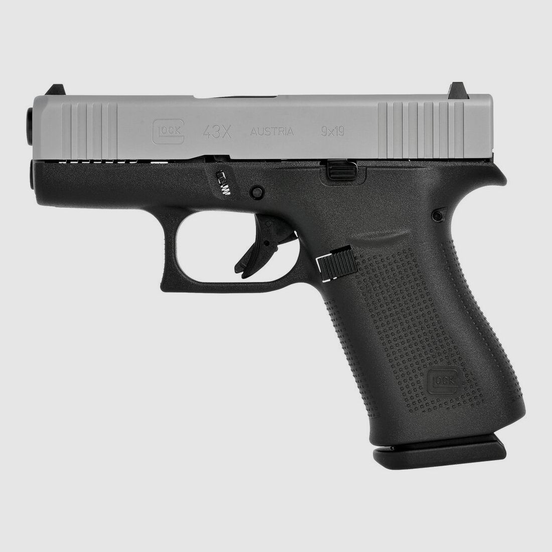 Glock 43X silver slide Pistole