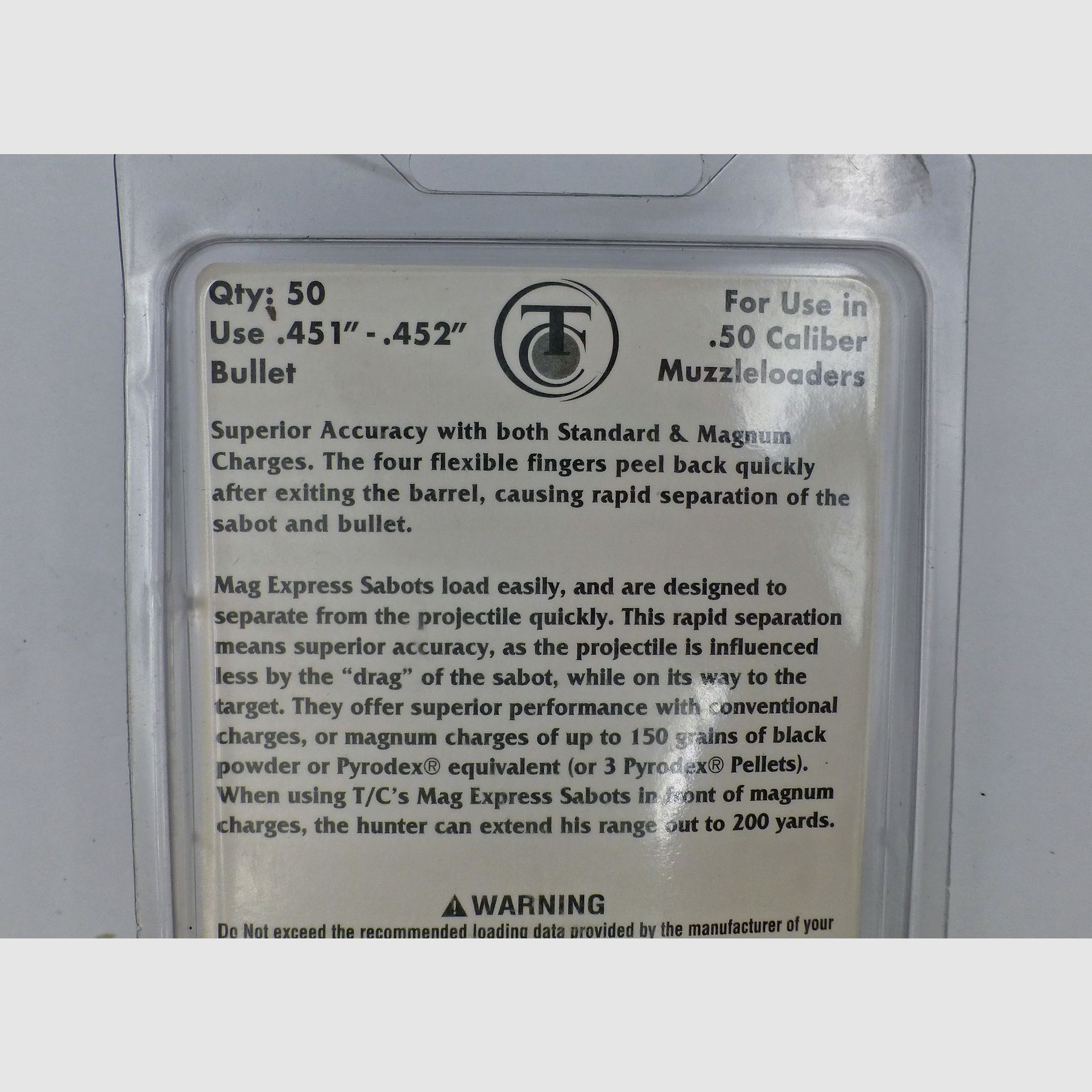 Plastiksabot Kal. .50PN (für Geschosse von .452), Bild 3 von 3