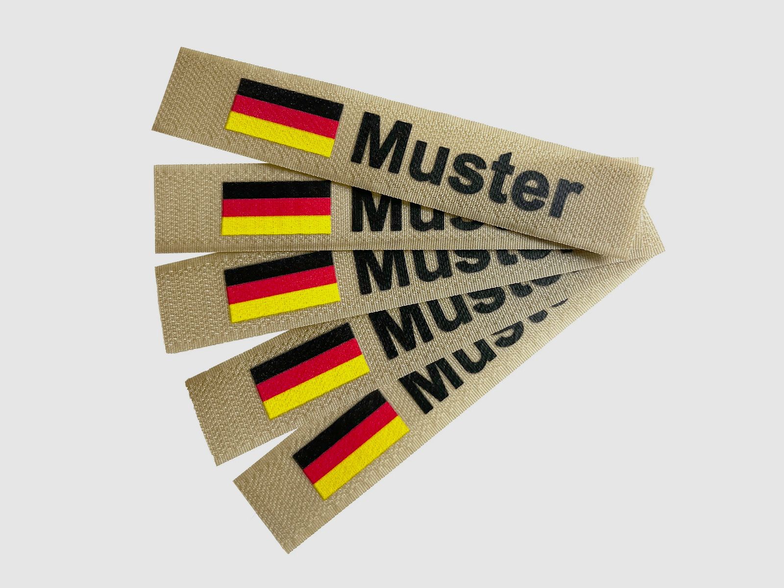 Namensbänder 5er Set mit Flagge Khaki