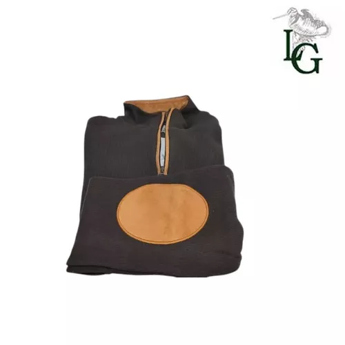 Pull col zippe chocolat motif becasse Lovergreen, image 1 sur 3